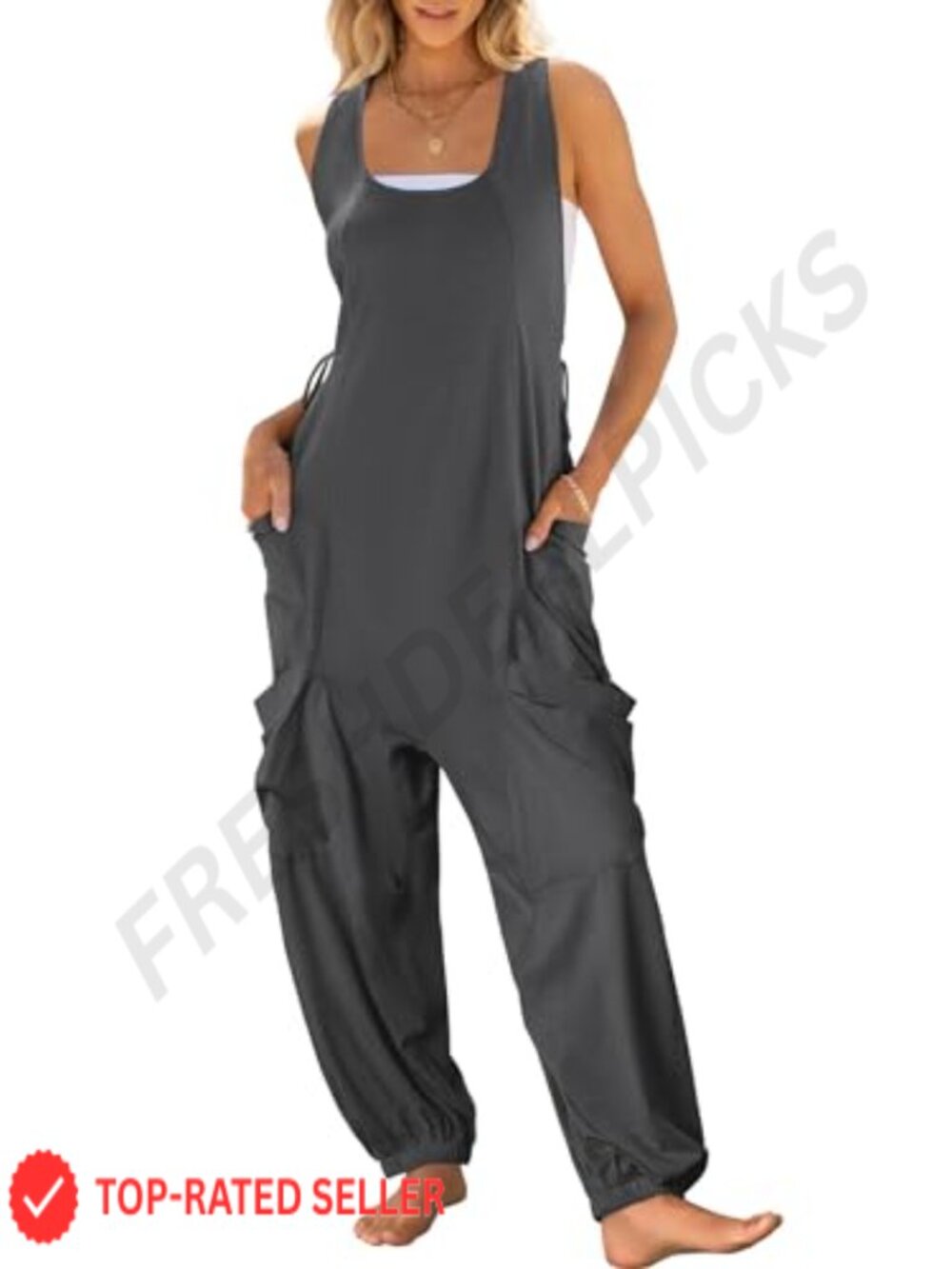 Loose Sleeveless Jumpsuit Baggy Harem Pants Romper Summer Outfit 2026